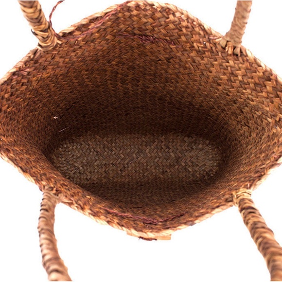 Large Woven Straw Tote Bag Shopping Handbag - Picture 6 of 8